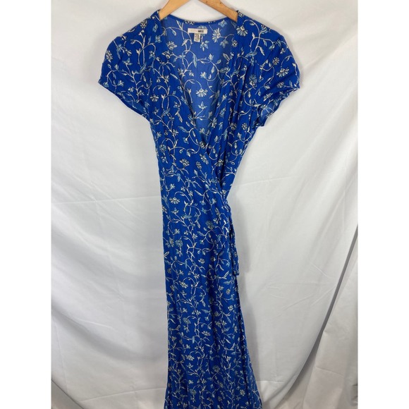Amuse Society Maci Wrap Dress Blue Size Large - Picture 2 of 8